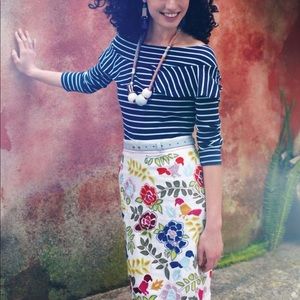 Anthropologie Leifnotes Striped Valance Boatneck S